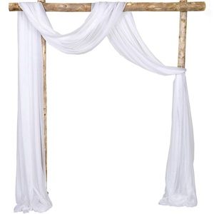 Chiffon Sheer Runner 2 Panels 6 Yards, Pure White